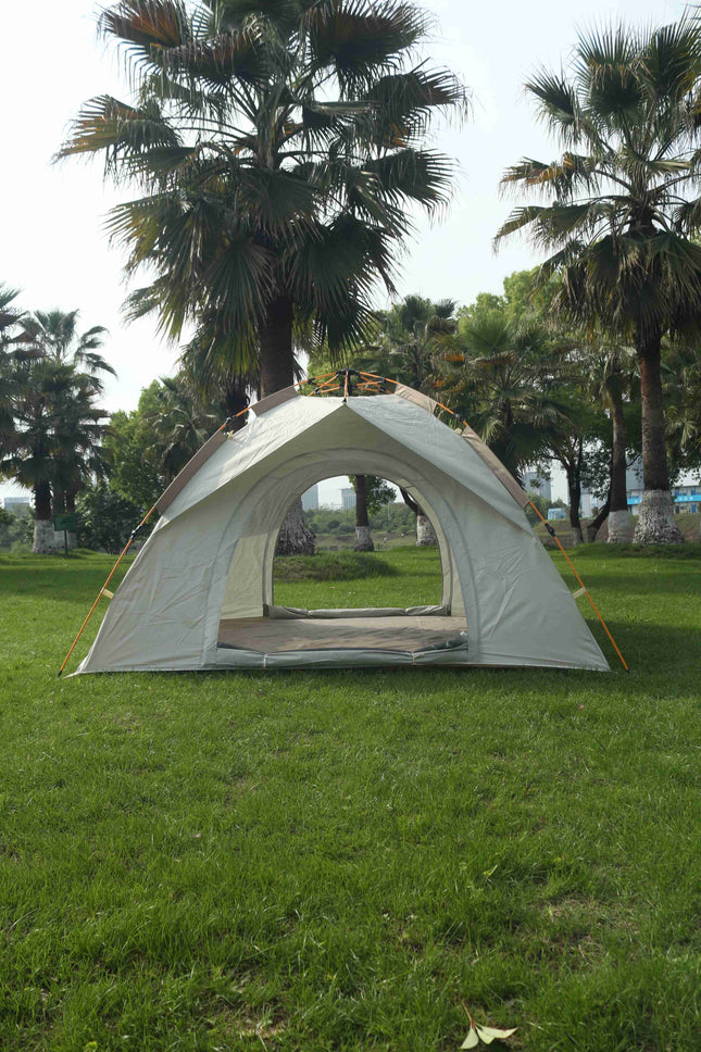 Two doors and two windows off-white 4-person tent